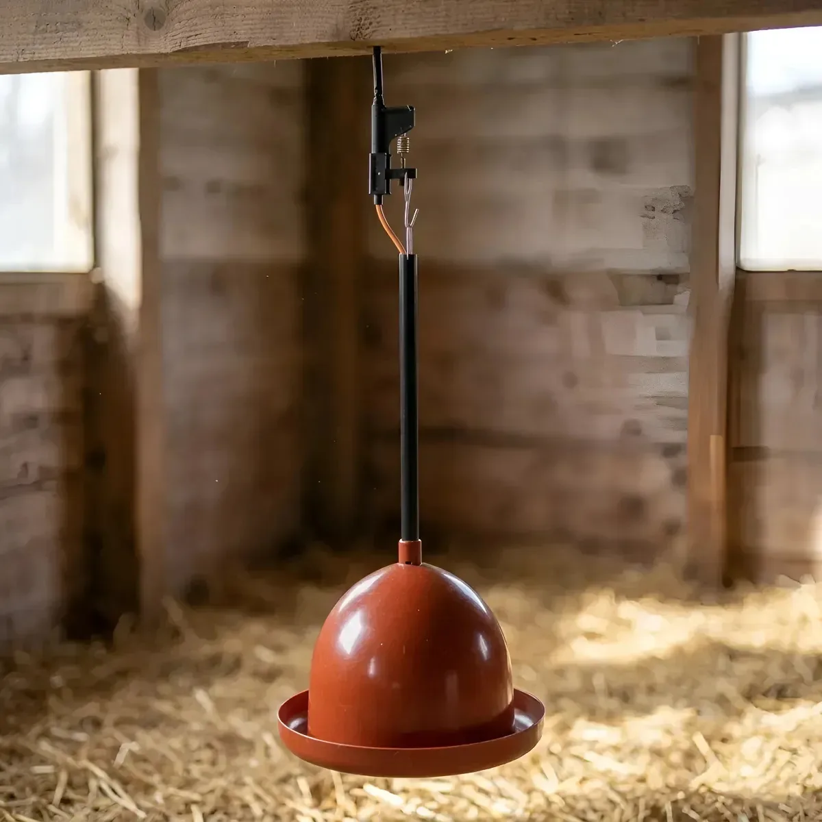 Bebedouro Frango Aves Galinhas Pintinhos Automatico Pendular Vermelho