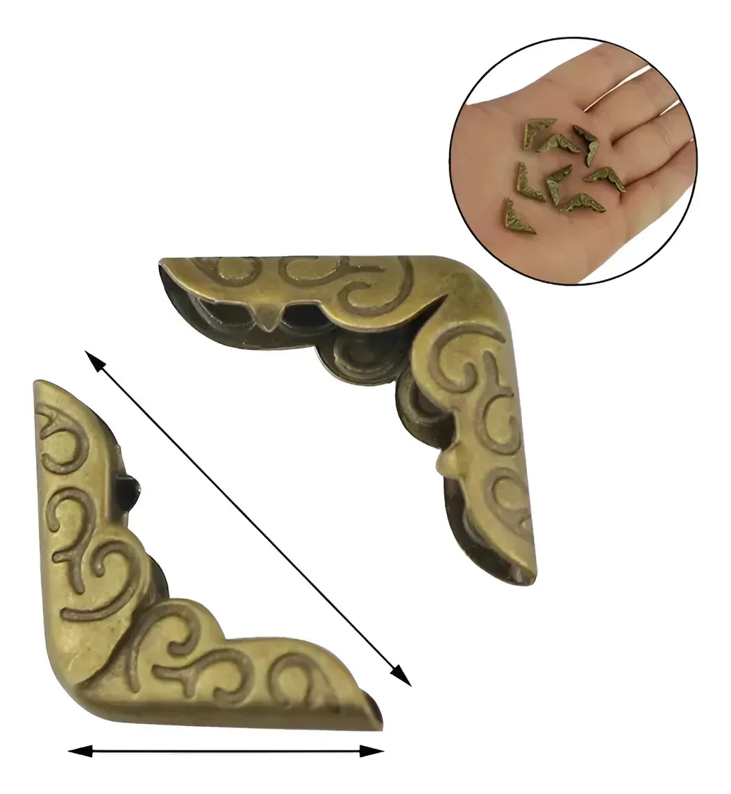 Marcador LA CASA DEL ARTESANO Esquinero 14x14mm/s x100 unidades, cor bronze antigo