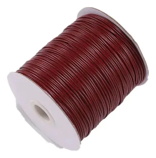 Cordão de couro manchado para colares e pulseiras - marrom avermelhado 0,8 cm - 2000 cm