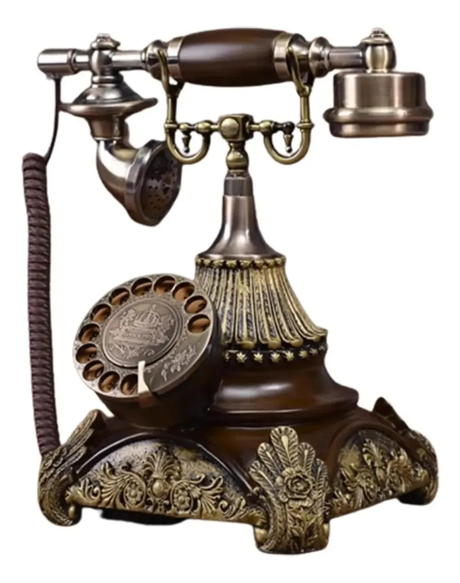 Telefone fixo retrô Uiyohsadg, telefone clássico com fio com mostrador giratório, com função de retorno de chamada, telefone de mesa com fio antigo para casa e escritório
