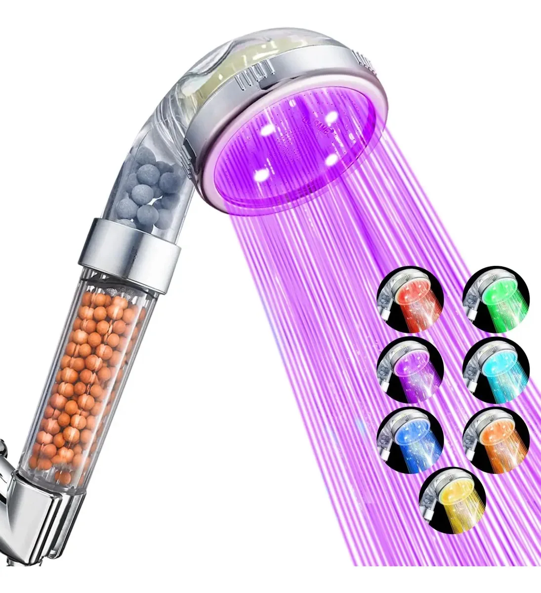 Cabeça de chuveiro LED Nosame Ns 1017 L com filtro e economia
