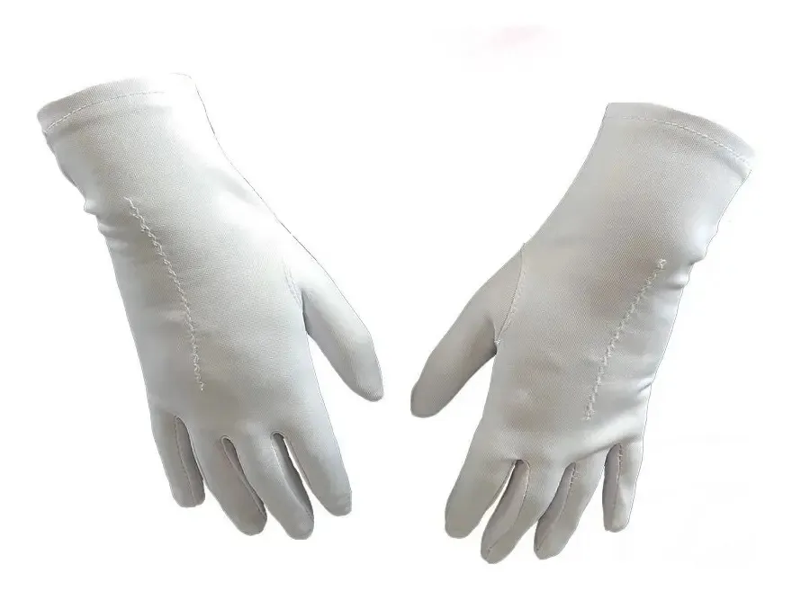 Luvas brancas femininas para desfiles de moda, trajes brancos do Colegio Garzones