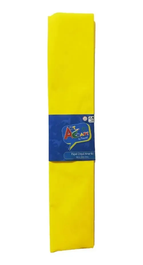 Pacote de 2 papéis crepom 50 x 200 cm amarelo Art & Craft Yellow