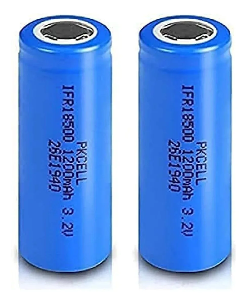 Baterias de fosfato de lítio Nyasaa Rechar Batteriesicr Ifr18500 1200mAh 3,2 v Lifepo4 Rechar (pacote com 2)