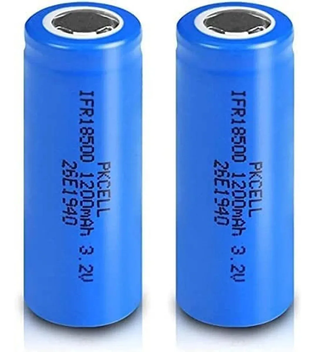 Baterias de fosfato recarregáveis Ytiuofed Ifr18500 1200 mAh 32 V Lifepo4 (pacote com 2)