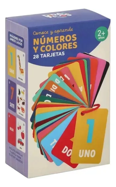 Cartões educativos com números e cores para crianças 28 unidades