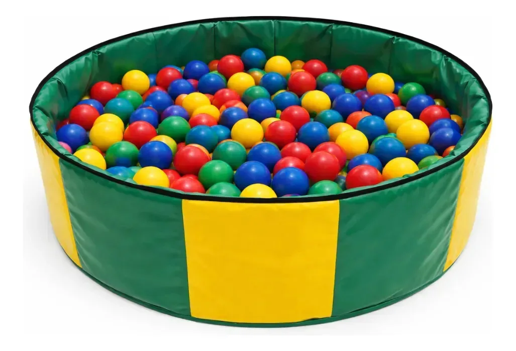 Piscina De Bolinhas Grande Infantil Verde C Amarelo