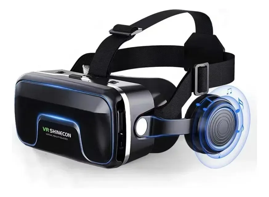 Óculos Vr Shinecon Realidade Virtual 3d C/ Fone Cont Preto