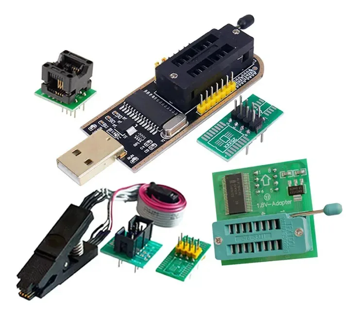 Combinação de programadores CH341a para memórias 24xx e 25xx