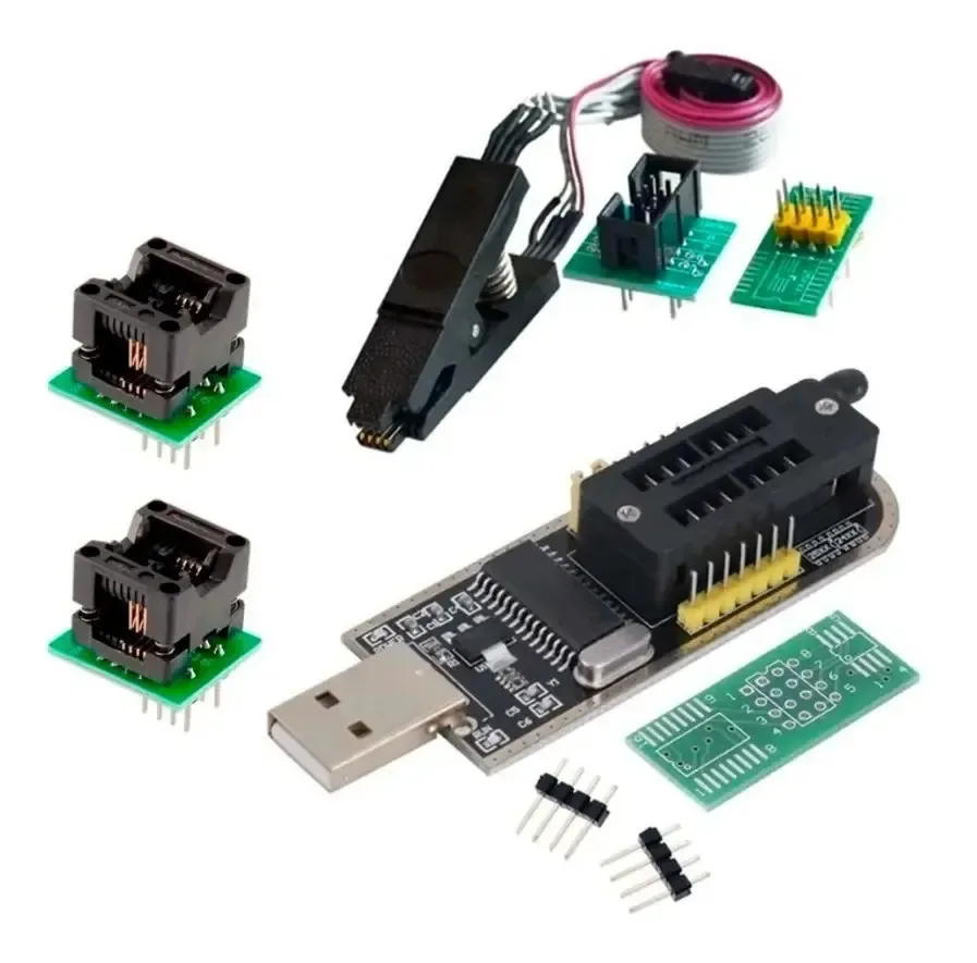 Combinação de programador USB Ch341a + Clip+Adapt 200 mil + 150 mil