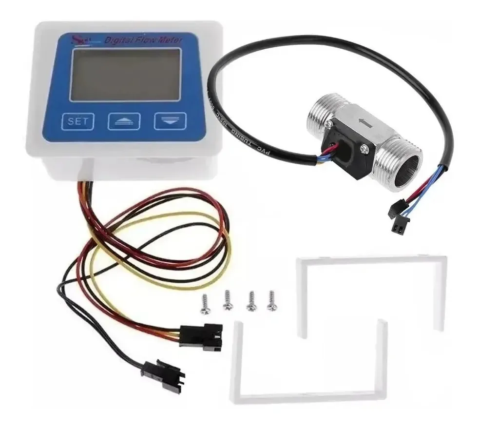Display LCD Display digital +sensor de fluxo Medidor de vazão