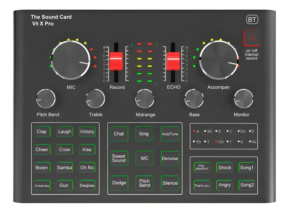 Console de som V9x Pro Karaoke Live Studio Broadcast Fx
