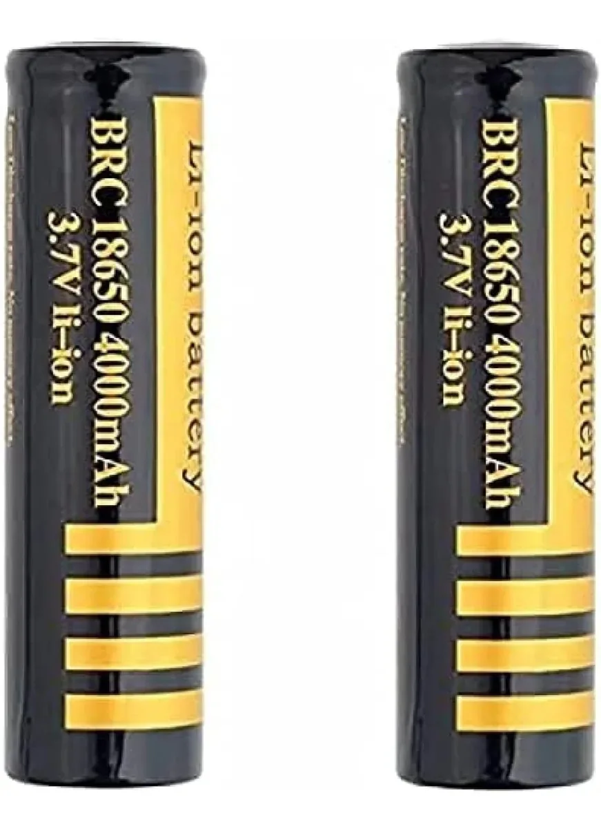 Kiroja Icr - Íon de lítio de 3,7v18650 4000mah de alta capacidade, 1200 ciclos de vida mais longos com botão para energia solar, 2 unidades