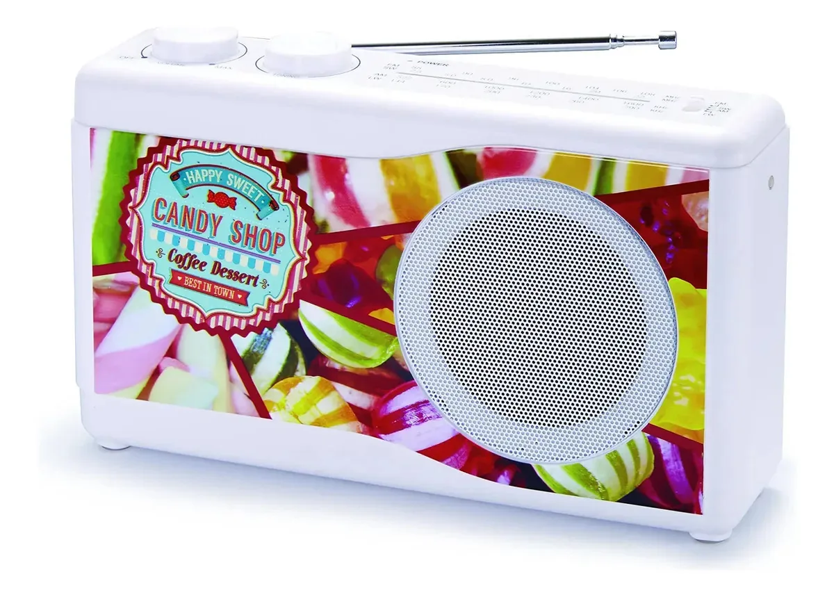 Rádio portátil interativo Bigben (motivos) - Rádios portáteis (portáteis, analógicos, Fm, lw, mw, sw, multicoloridos, brancos, de imagem, giratórios)