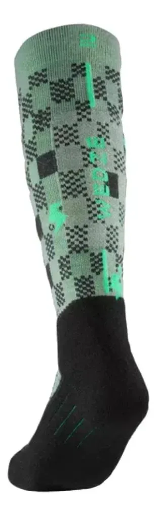 Meia Infantil De Ski E Snowboard 500 Wedze Verde 25/28 Br Xadrez / Padronagem Geométrica