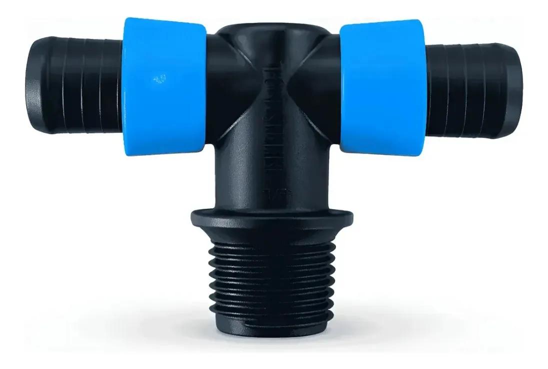 Conector Tê Anel Azul 16mm X 1/2 P/ Flexnet - 50 Unid. Preto