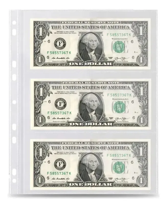 100 folhas para a coleção Bill - 3 bolsos