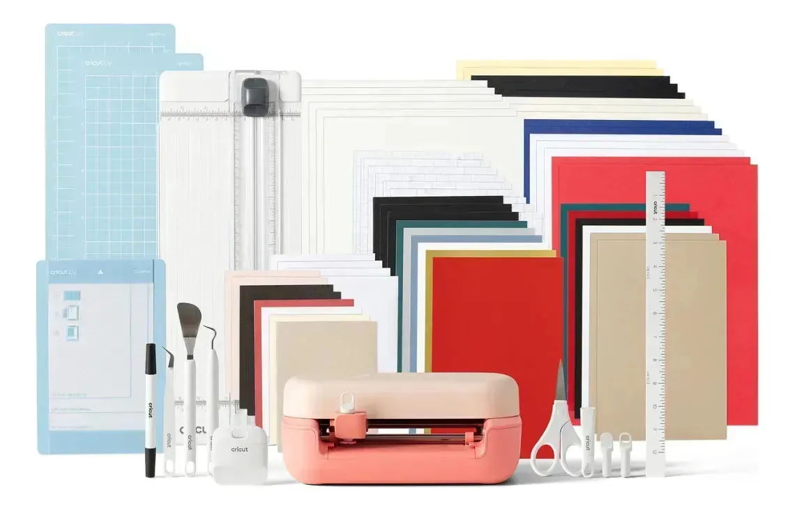 Cricut Joy 2 Plotter De Recorte Coral + Kit Deluxe - Inclui Materiais Para 55 Projetos, Compacta E Portátil Perfeita Para Cartões, Adesivos, Etiquetas E Mais