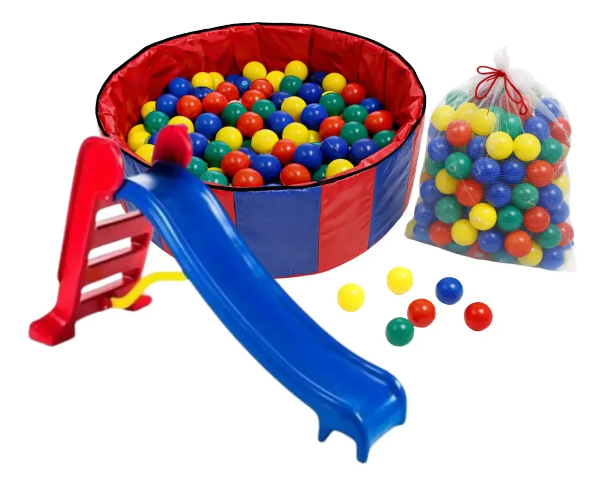 Toboágua / Tobogã Para Piscina - Infantil 100 Bolinhas Cor Vermelho