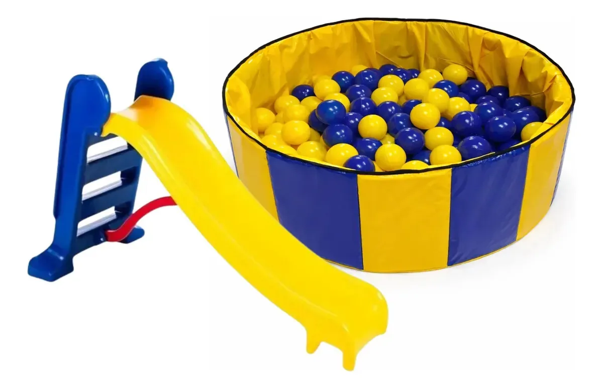 Piscina Circular Infantil Sem Bolinhas Premium Amarelo C Azul