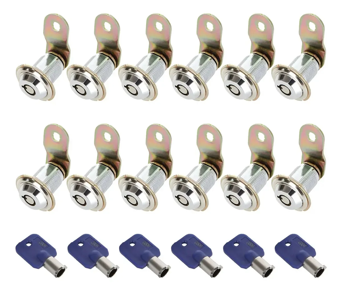 Conjunto de 12 fechaduras tubulares, 11 cilindros