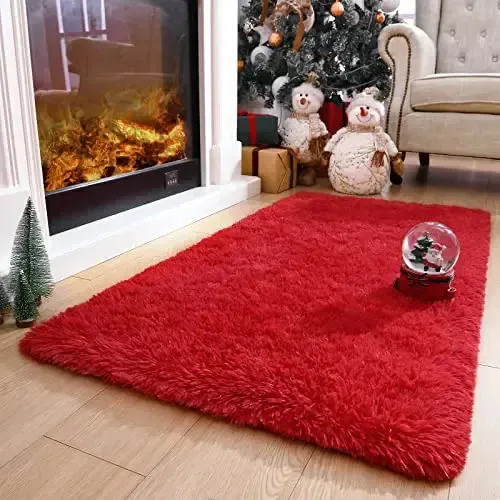 Tapete vermelho de 2x4 pés, tapetes vermelhos ou macios