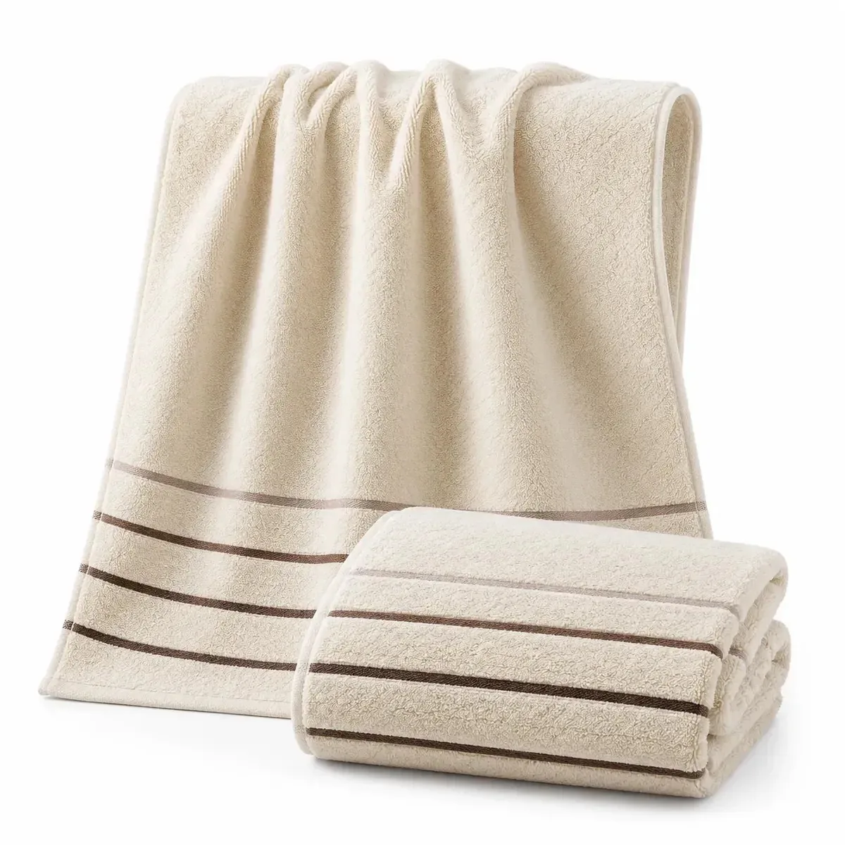 Conjunto de toalhas e toalhas Pierre Cardin 100% algodão 500 gr de cor natural
