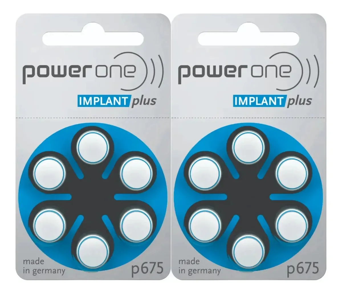 12 Unidades Bateria Power One P675 Implant Plus Azu Azul