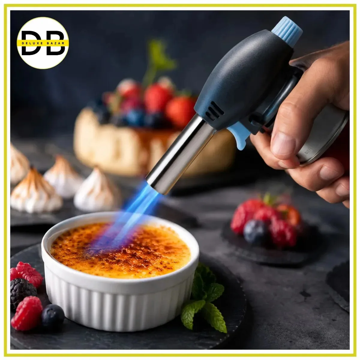 Confeitaria Butane Gas Flame Torch com regulador, decoração de cozinha, gastronomia, deluxe, bolos, bazar