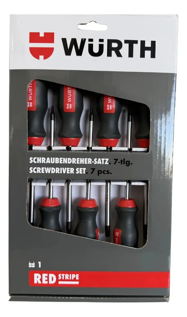 Jogo De Chave Fenda Torx Wurth 7 Peças Redstripe