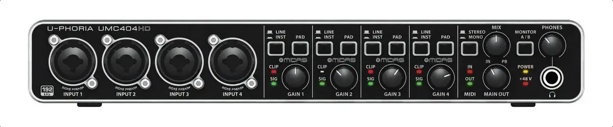 Interface de áudio Behringer U-Phoria UMC404HD 2ª geração
