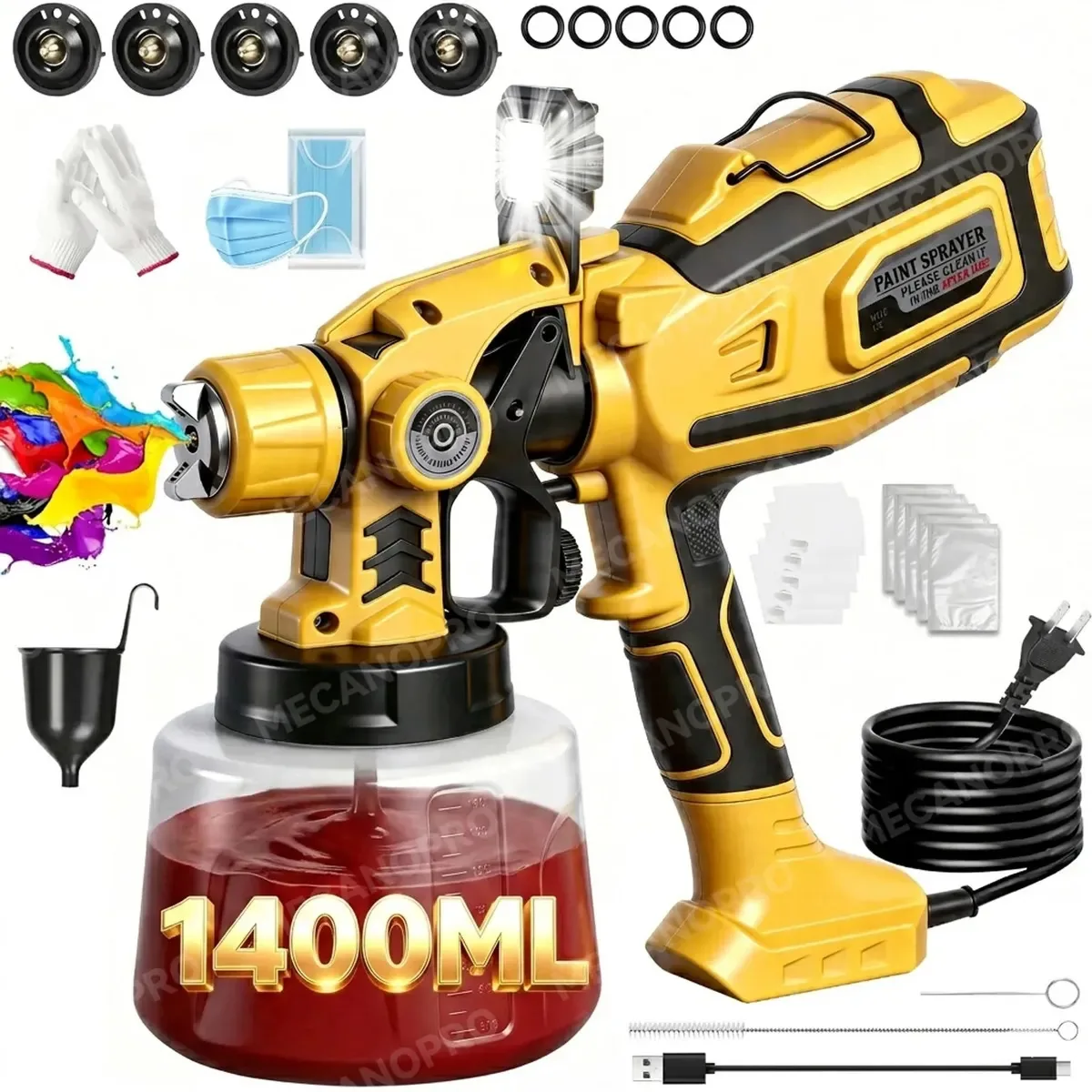 Pistolas Mecanopro para pintar com máquina de pintura LED 1400ml