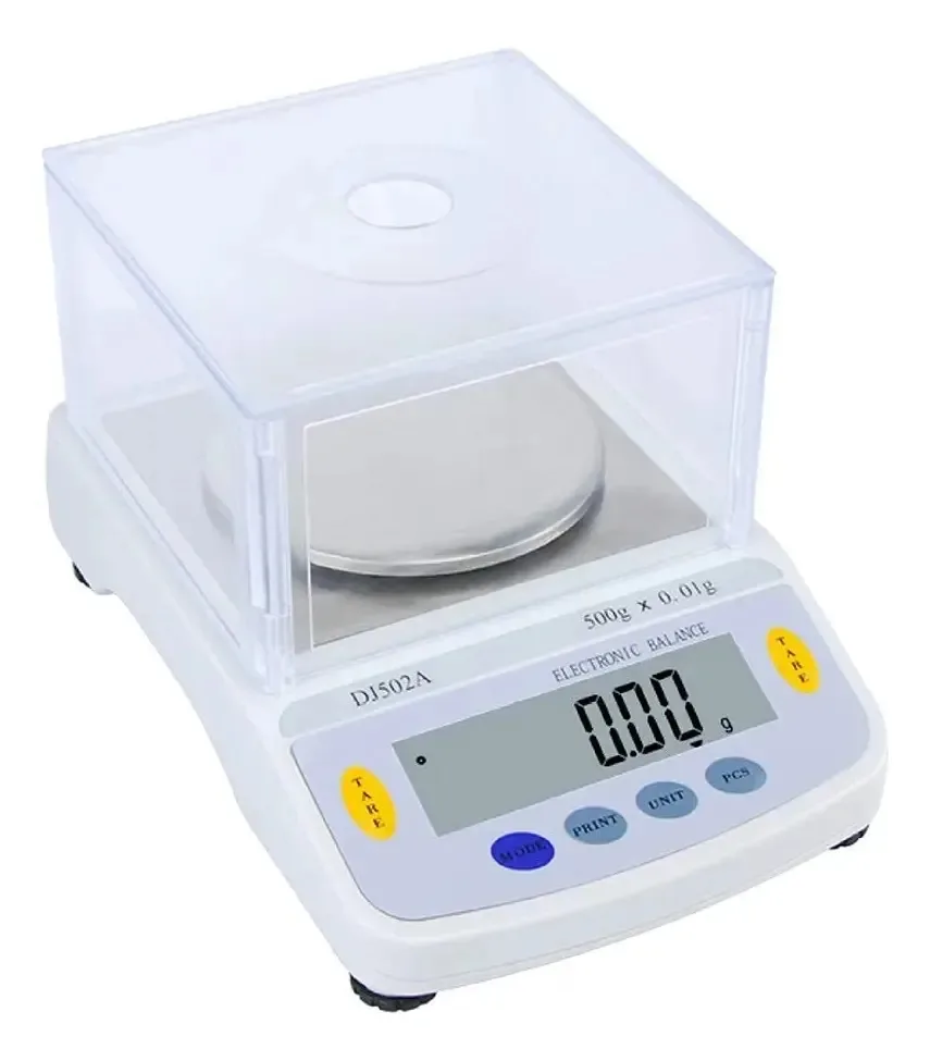 Balança analítica eletrônica de precisão Cqing de 0,01 g com tampa protetora contra poeira, display LCD, escala científica para farmácia de laboratório
