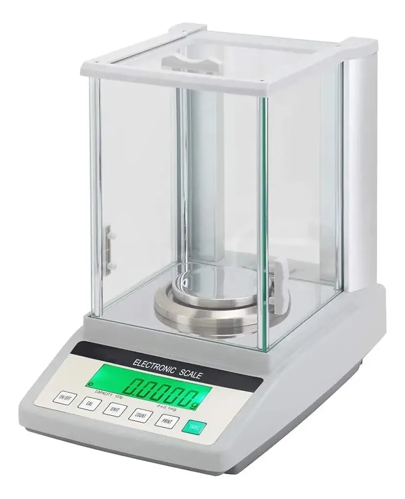 Balança Analítica Eletrônica Cqing de Alta Precisão 0,1 mg para Laboratório, Balança de Alta Precisão para Joias com Protetor de Vento 120 g / 220 g / 320 g