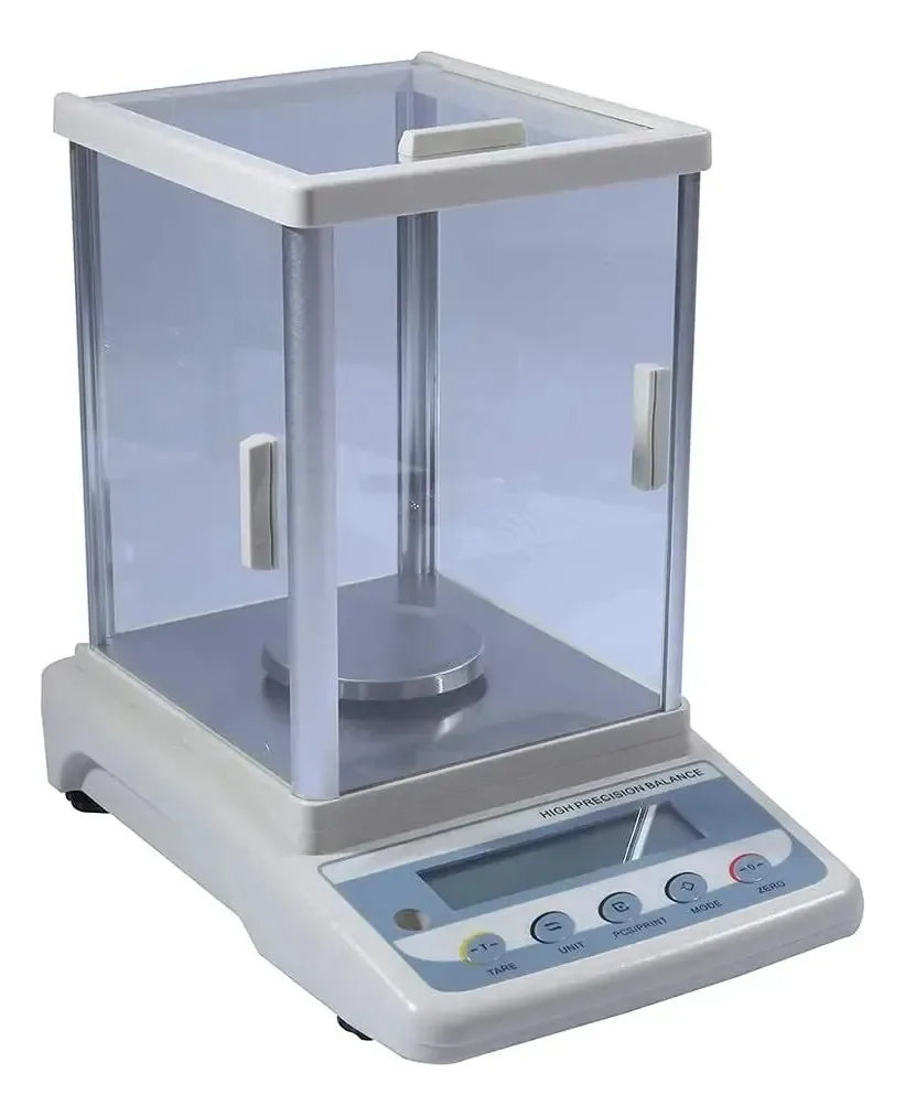 Balança analítica eletrônica de laboratório Cqing Balança de laboratório digital de precisão de 0,001 g com pára-brisas, conversão de tela LCD grande de 13 unidades