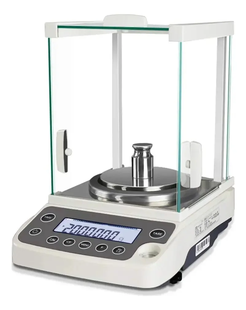 Balança de precisão digital Cqing Laboratory 0,1 mg 0,001 g Balança analítica eletrônica Balança farmacêutica de laboratório científico com pára-brisa