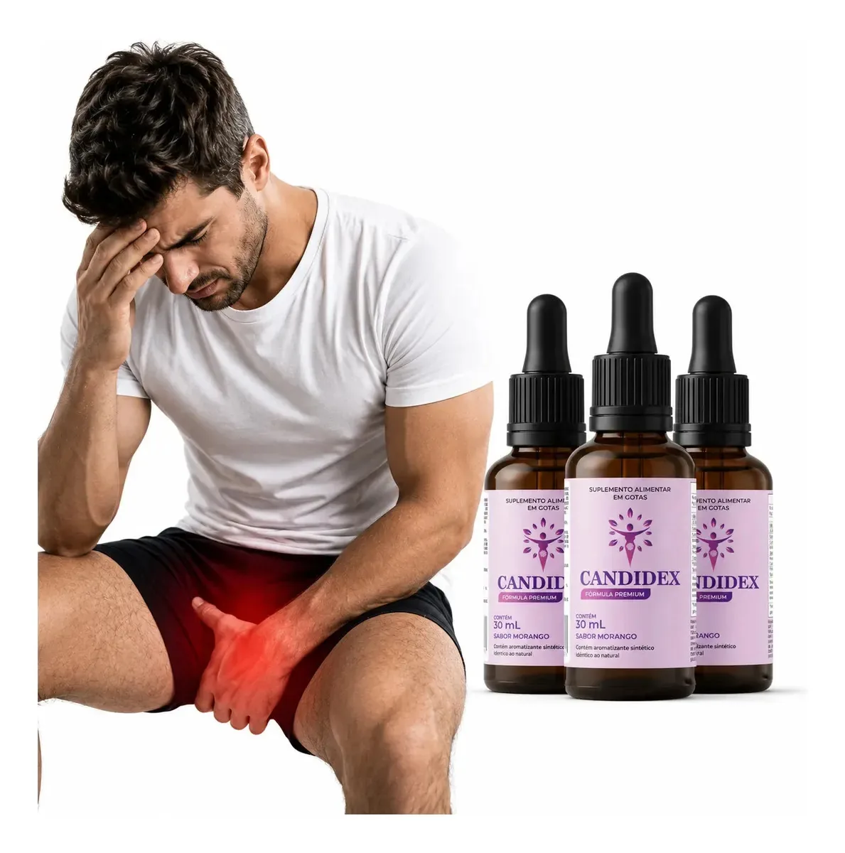 Kit 3 Suplemento Para Saude Intima Masculina E Bem Estar Morango