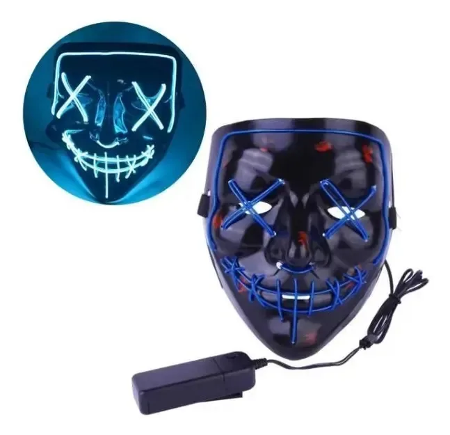 Máscara Led Neon Cosplay Fantasia Masculina Helloween