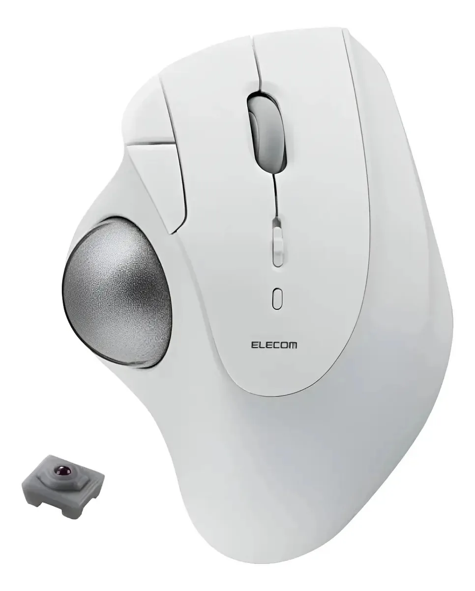 Design ergonômico e confortável da Elecom Trackball Ist White