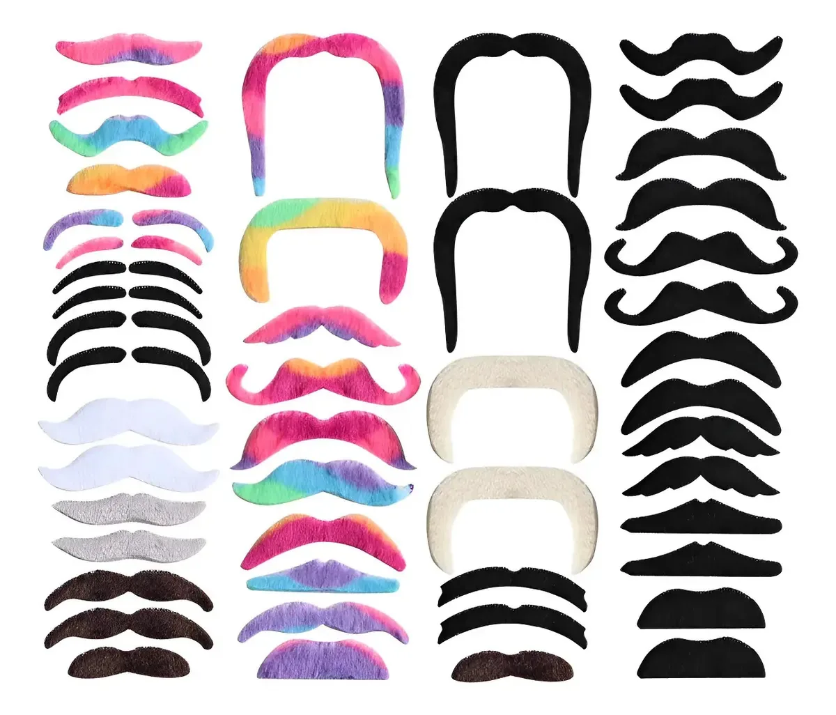 48 bigodes falsos, bigode para festas, bigode para festas vistosas