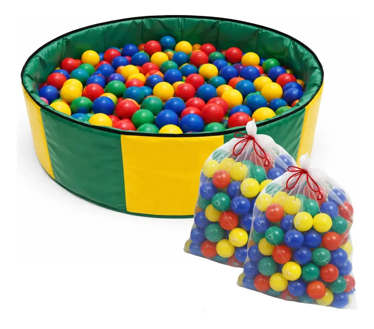Piscina Infantil 200 Bolinhas Coloridas Segurança E Diversão Verde C Amarelo
