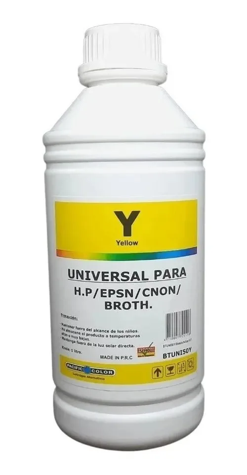Tinta corante de litro para impressoras HP Canon Epson Brother Lexma Yelow