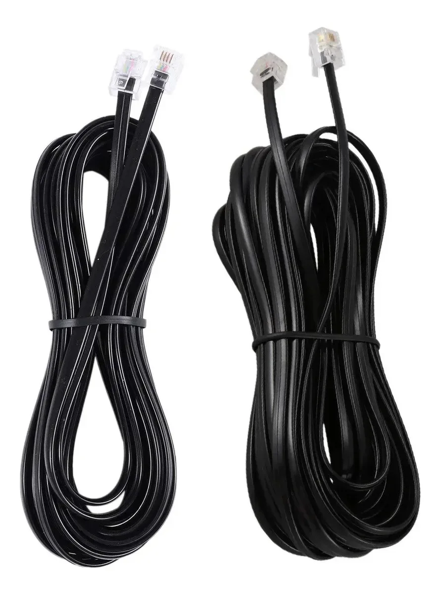 2 cabos telefônicos com modem Adsl Rj11 6p4c de 5 metros e 10 metros