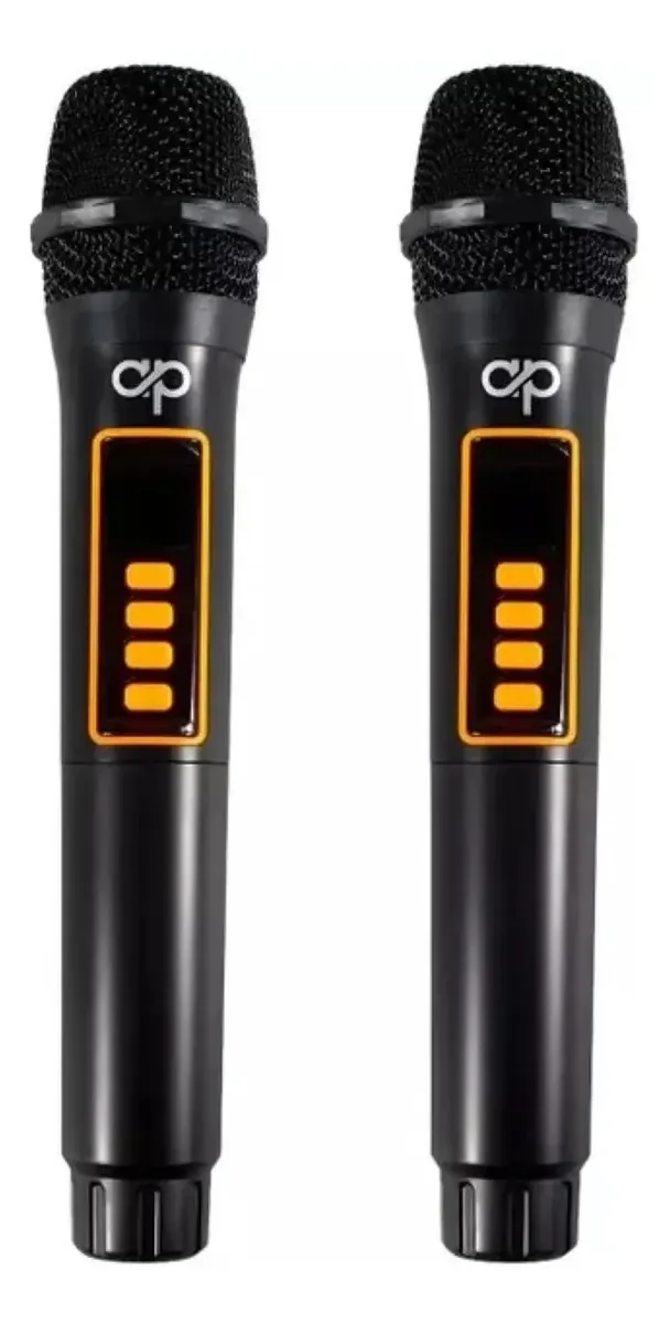 Conjunto de 2 microfones vocais sem fio recarregáveis Audiopro Black