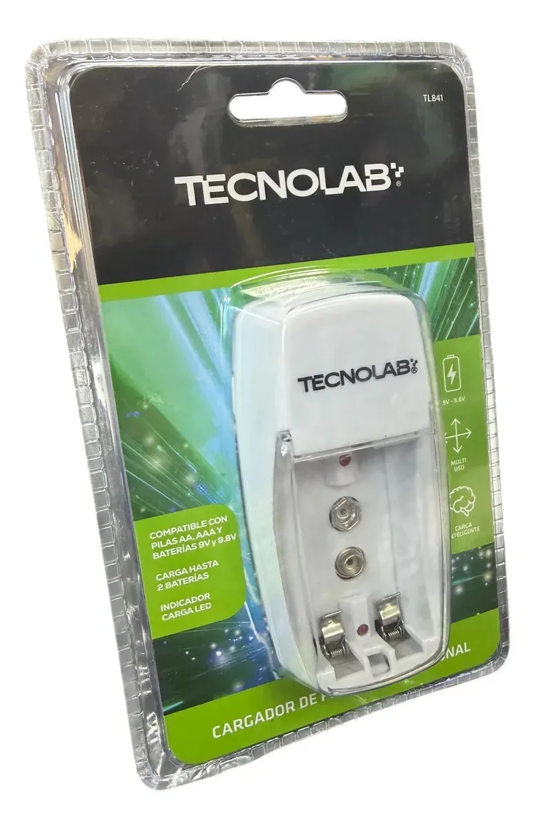 Carregador de bateria Tecnolab Tl841 Aa e Aaa + 2 pilhas Aaa