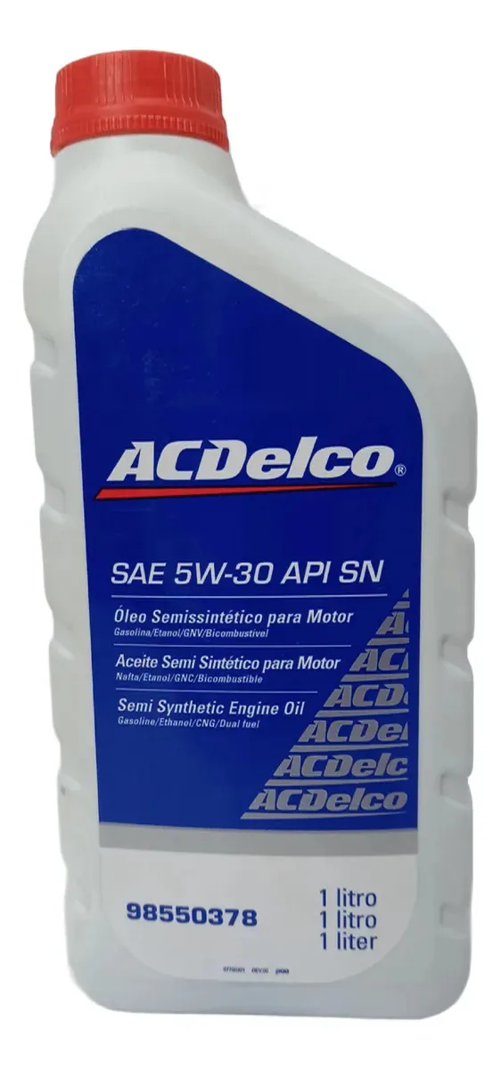 1l Oleo Semissintetico Motor Sae 5w30 Api Sn Acdelco