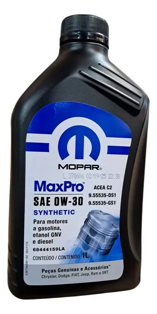 Oleo De Motor Sintetico 0w30 Maxpro Jeep K68444159la