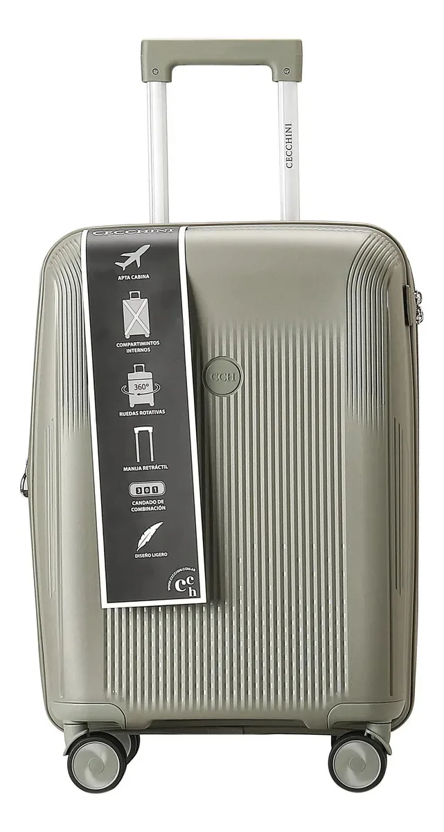 Mala Cecchini Carry On, cabine rígida e quente de 20 polegadas... verde