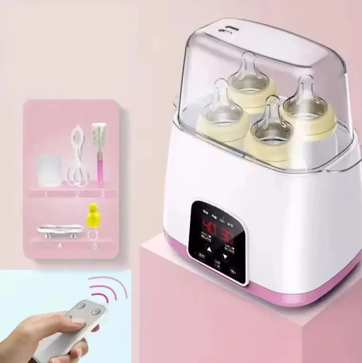 Aquecedor DLIK2 KIDS 6 em 1 de 4 garrafas - rosa