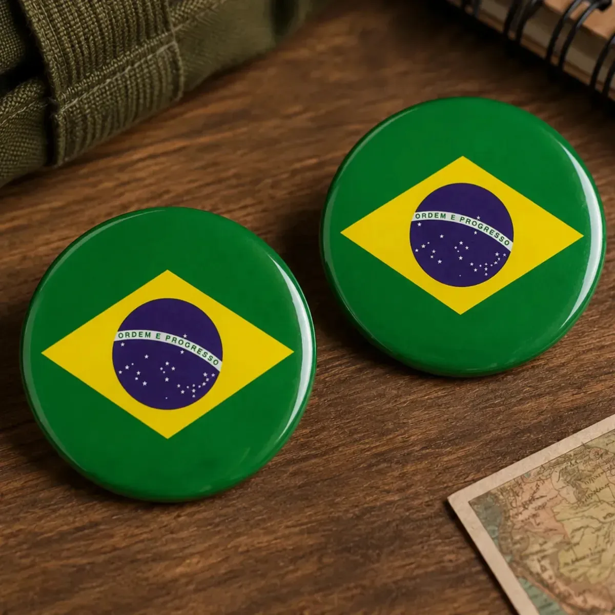 Broche patriota com design brasil Mileno Brasil verde